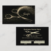 Elegant Gold Glam Haarstylist Benoeming Afsprakenkaartje (Voorkant / Achterkant)