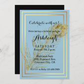 Elegant Gold Glam Peacock Kaart (Voorkant / Achterkant)