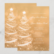 Elegant Gold Glam - Uitnodiging voor kerstbruiloft