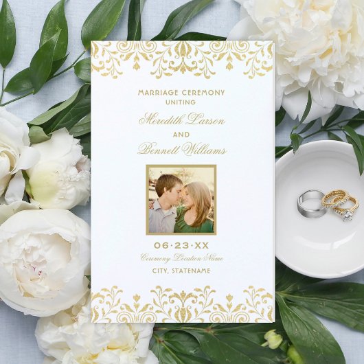 Elegant Gold  Glam Wedding Photo Programs
