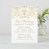 Elegant Gold  Glam Wedding Signature Drinken (Staand voorkant)