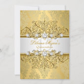 Elegant Gold  Glamor Quinceanera Kaart (Voorkant)