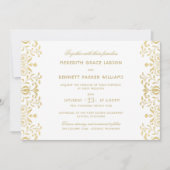 Elegant Gold  Glamor Wedding Kaart (Voorkant)