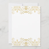 Elegant Gold  Glamor Wedding Kaart (Achterkant)