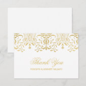 Elegant Gold  Glamor Wedding Monogram Bedankkaart (Voorkant / Achterkant)