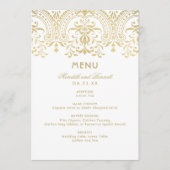 Elegant Gold  Glamor Wedding Monogram Menu (Voorkant)