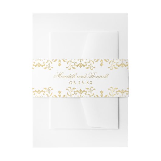 Elegant Gold Glamor Wedding Monogram Uitnodigingen Wikkel (Voorkant Voorbeeld)