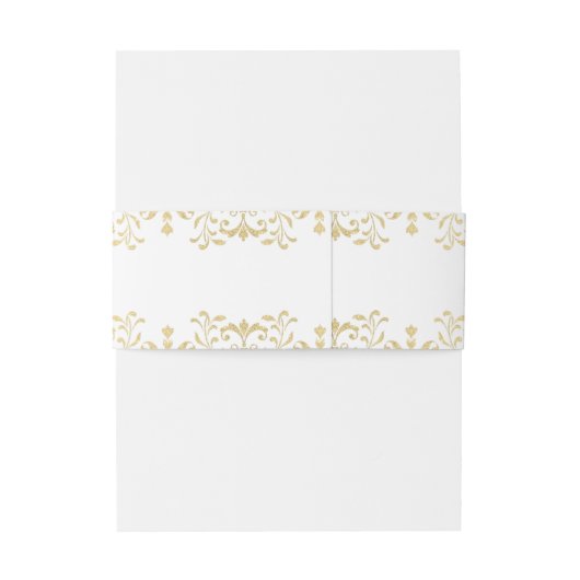Elegant Gold  Glamor Wedding Monogram Uitnodigingen Wikkel (Achterkant Voorbeeld)