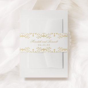 Elegant Gold  Glamor Wedding Monogram Uitnodigingen Wikkel