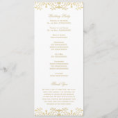 Elegant Gold  Glamor Wedding Programmakaart (Achterkant)