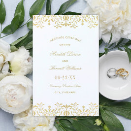 Elegant Gold  Glamor Wedding Programma's