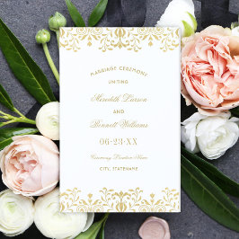 Elegant Gold  Glamor Wedding Programma's