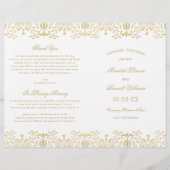 Elegant Gold  Glamor Wedding Programma's (Voorkant)