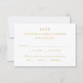 Elegant Gold Glamor Wedding RSVP Kaartje (Voorkant)