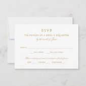 Elegant Gold  Glamor Wedding RSVP Kaartje (Voorkant)