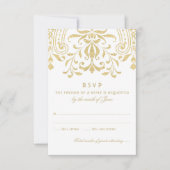 Elegant Gold  Glamor Wedding RSVP Kaartje (Voorkant)