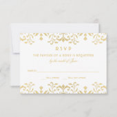 Elegant Gold  Glamor Wedding RSVP Kaartje (Voorkant)