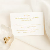 Elegant Gold Glamor Wedding RSVP Kaartje