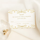 Elegant Gold  Glamor Wedding RSVP Kaartje