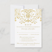 Elegant Gold  Glamor Wedding RSVP Kaartje (Voorkant)