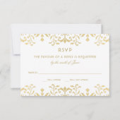 Elegant Gold  Glamor Wedding RSVP Kaartje (Voorkant)