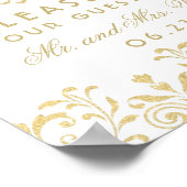 Elegant Gold  Glamour Wedding Guest Book Poster (Hoek)