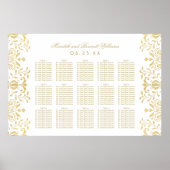 Elegant Gold  Glamour Wedding Seating Seating Poster (Voorkant)