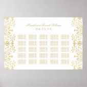 Elegant Gold  Glamour Wedding Seating Seating Poster (Voorkant)