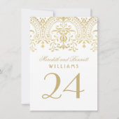 Elegant Gold  Glamour Wedding Table Number Kaart (Voorkant)