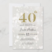 Elegant Gold Glitter 40e verjaardag Kaart (Voorkant)