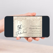 Elegant Gold Glitter 50th Birthday Party Kaart