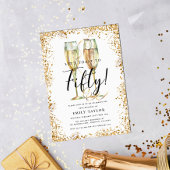 Elegant Gold Glitter 50th Birthday Party Kaart