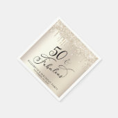 Elegant Gold Glitter 50th Birthday Party Servet (Hoek)