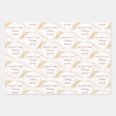 Elegant Gold Glitter 70th Birthday Inpakpapier Vel (Voorkant 2)