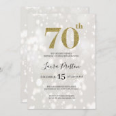 Elegant Gold Glitter 70th Birthday Kaart (Voorkant / Achterkant)