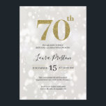 Elegant Gold Glitter 70th Birthday Kaart<br><div class="desc">Moderne en elegante vormgeving met de Gold Glitter 70th Birthday Invitation,  op maat van jouw tekst. Klik op de knop "Aanpassen" en gebruik onze ontwerptool om deze sjabloon te wijzigen. Bekijk de grafische kunstontwerpopslag voor andere producten die bij dit ontwerp passen!</div>