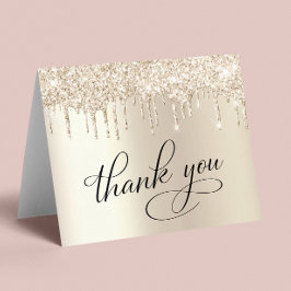 Elegant Gold Glitter 75e verjaardag Bedankkaart