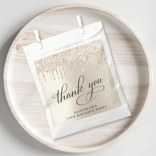 Elegant Gold Glitter 75e verjaardag Bedankzakje