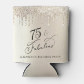 Elegant Gold Glitter 75e verjaardag Blikjeskoeler (Voorkant)