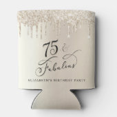 Elegant Gold Glitter 75e verjaardag Blikjeskoeler (Achterkant)