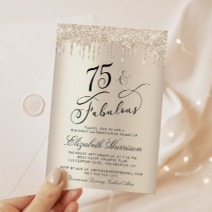 Elegant Gold Glitter 75e verjaardag Kaart