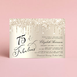 Elegant Gold Glitter 75e verjaardag Kaart