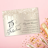 Elegant Gold Glitter 75e verjaardag Kaart