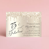 Elegant Gold Glitter 75e verjaardag Kaart