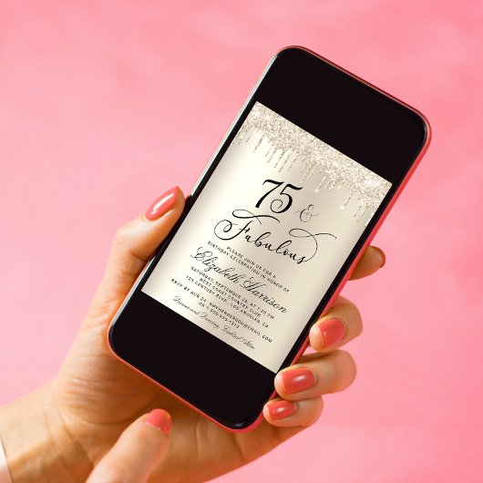 Elegant Gold Glitter 75e verjaardag Kaart