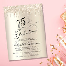 Elegant Gold Glitter 75e verjaardag