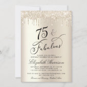 Elegant Gold Glitter 75e verjaardag Kaart (Voorkant)