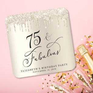 Elegant Gold Glitter 75e verjaardag Kartonnen Onderzetters