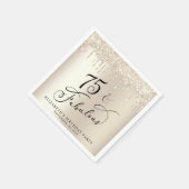 Elegant Gold Glitter 75e verjaardag Servet (Hoek)