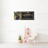 Elegant Gold Glitter Afstudeerder Pet, Foto Afstud Spandoek (Insitu)